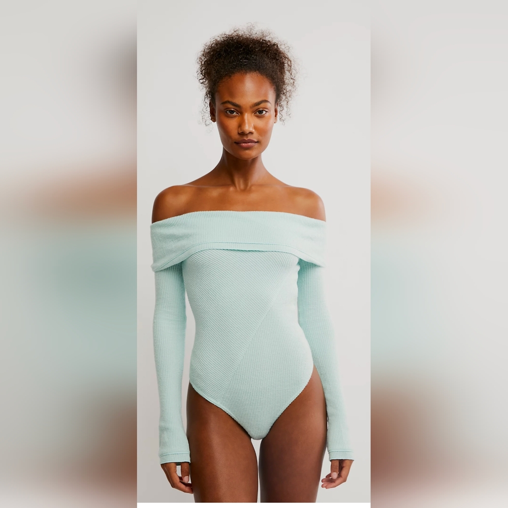 NWT Free People Autumn Cozy Bodysuit in Autumn Grey